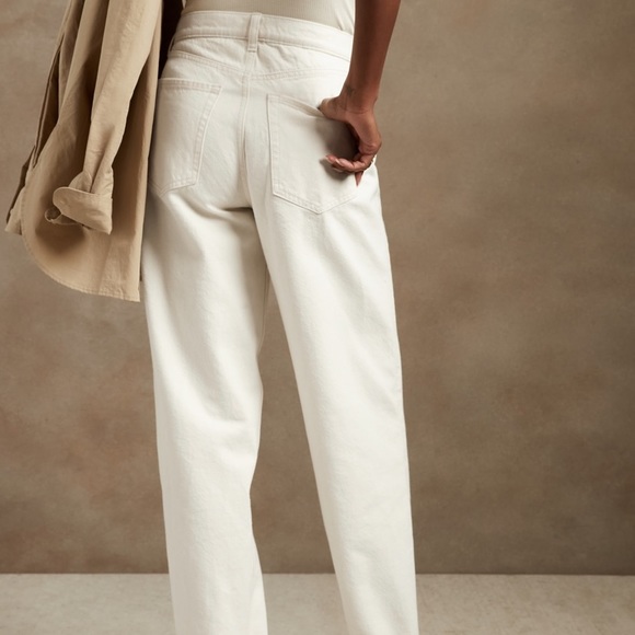 NWT Banana Republic Loose Jean Stovepipe white Jean  Denim 31 Petite 10 P 10P - Picture 3 of 11
